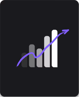 A rising bar chart with an upward trend arrow