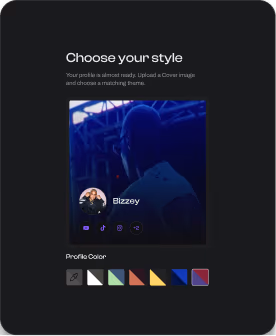 The WOW profile editor: choose a cover image and a matching colour theme